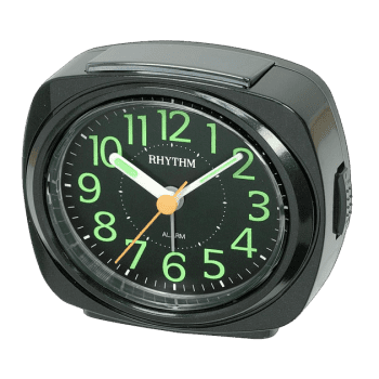 Rhythm Bedside Clock Black/Pale Green CRE848WR02