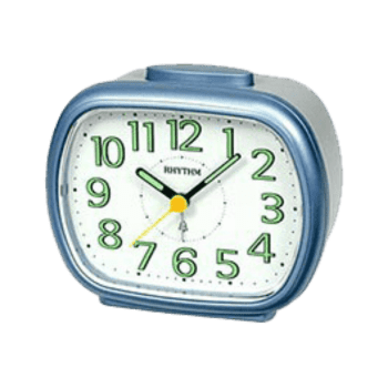 Rhythm Bedside Clock Blue/White   CRA837WR04