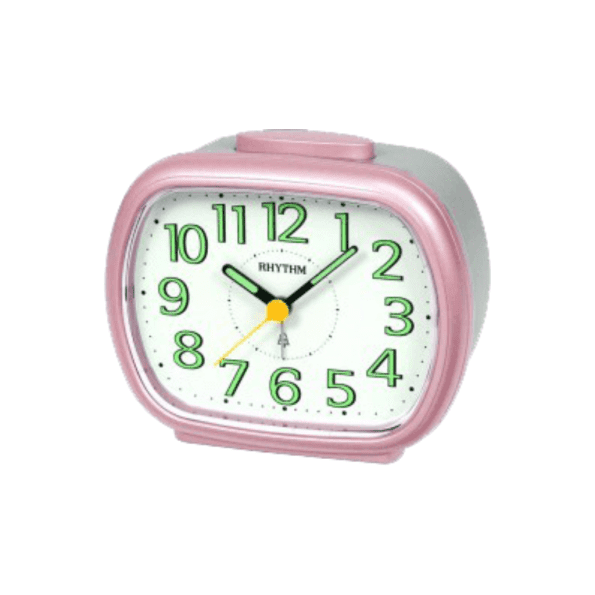 Rhythm Bedside Clock Pink/White CRA837WR13