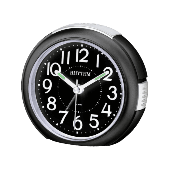 Rhythm Bedside Clock Black/White CRE858NR02