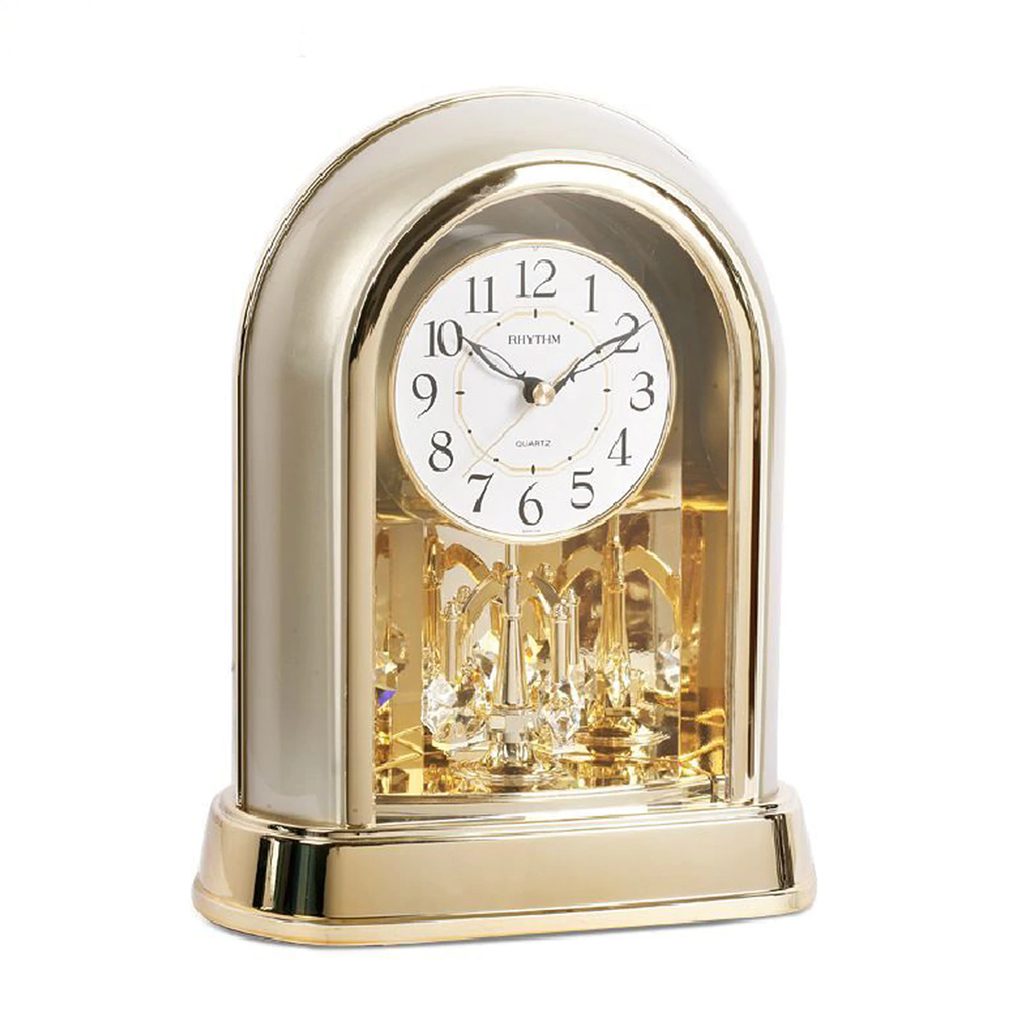 Swarovski Crystal Rhythm Mantel Clock Time Centre