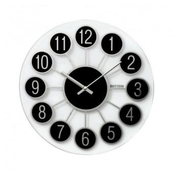 Rhythm CMG738BR02 Glass Wall Clock