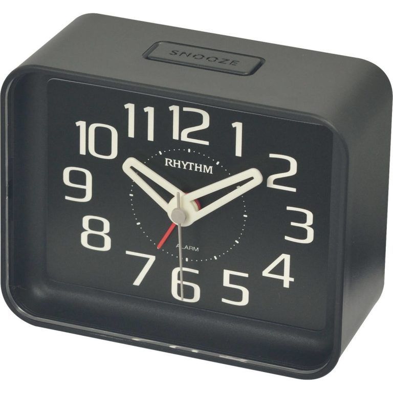 black bedside clock