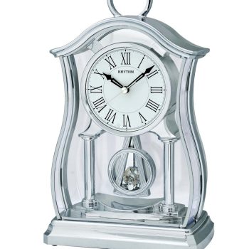 silver table clock