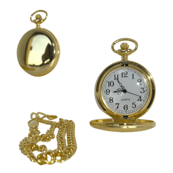 PQ801 -Plain Gold Pocket watch QUARTZ