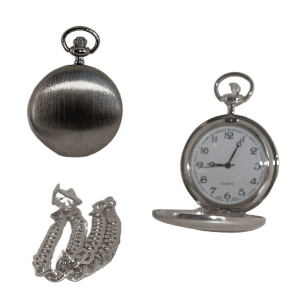 PQ8203 - Silver POCKET WATCH QUARTZ