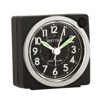 RHYTHM BEDSIDE CLOCK CRE820NR02 METALLIC BLACK