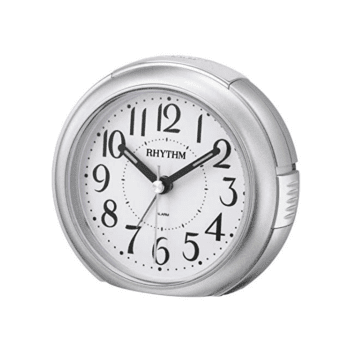 Rhythm Japanese Alarm and Table Clock CRE858NR19 - Silver