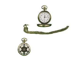 Quartz Pocket Watch Flower Design PW6
