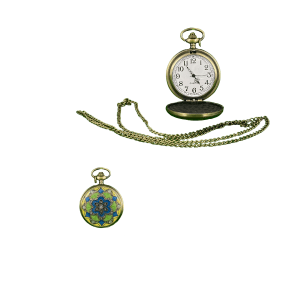 Quartz Pocket Watch Flower Design PW7