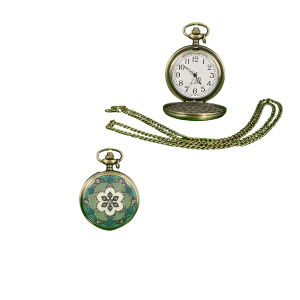Quartz Pocket Watch Flower Design PW8