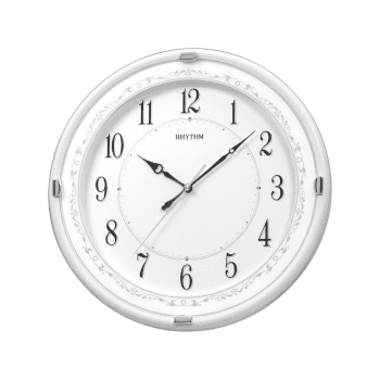 RHYTHM WALL CLOCK WHITE - CMG462NR03