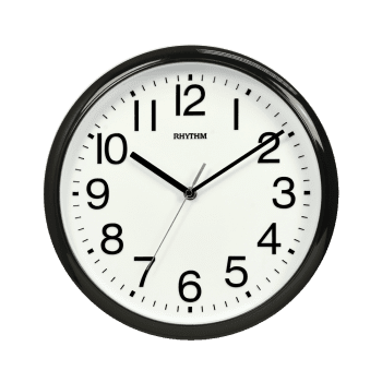 RHYTHM WALL CLOCK BLACK - CMG579NR02