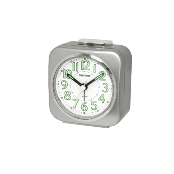 RHYTHM BEDSIDE CLOCK SILVER - CRE233NR19