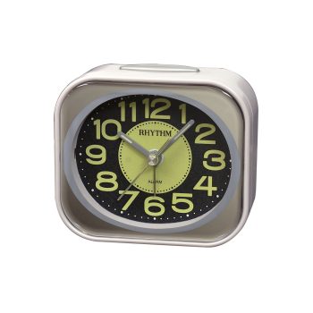 RHYTHM BEDSIDE CLOCK PEARL WHITE - CRE876NR03