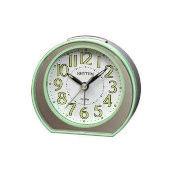 RHYTHM BEDSIDE CLOCK METALLIC GREEN - CRE877NR05