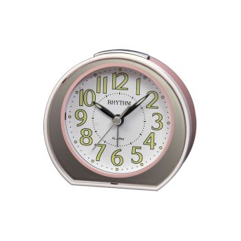 RHYTHM BEDSIDE CLOCK METALLIC PINK - CRE877NR13