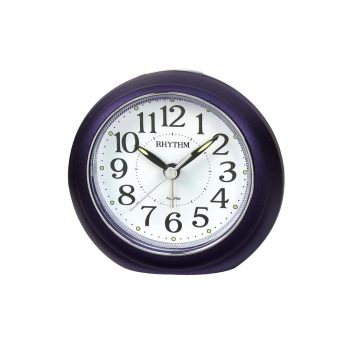 RHYTHM BEDSIDE CLOCK METALLIC PURPLE - CRE882NR12