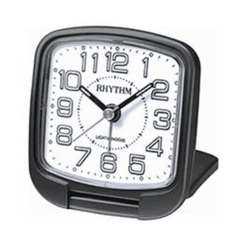 RHYTHM TRAVEL BEDSIDE CLOCK BLACK - CGE602NR02