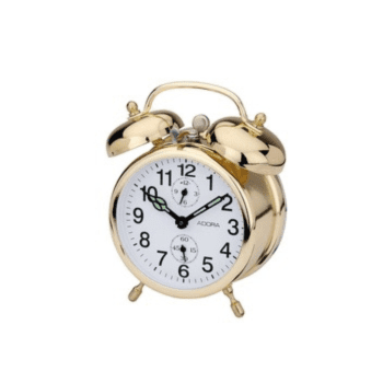 860 GOLD MECHANICAL BEDSIDE CLOCK
