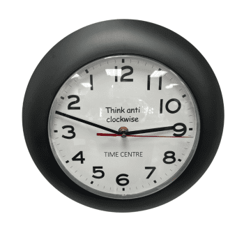 Anti Clockwise Wall Clock black