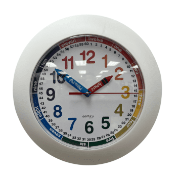 Time Teaching Wall Clock white