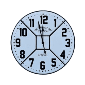 Extra Large Whiter Enamel Clock JET70