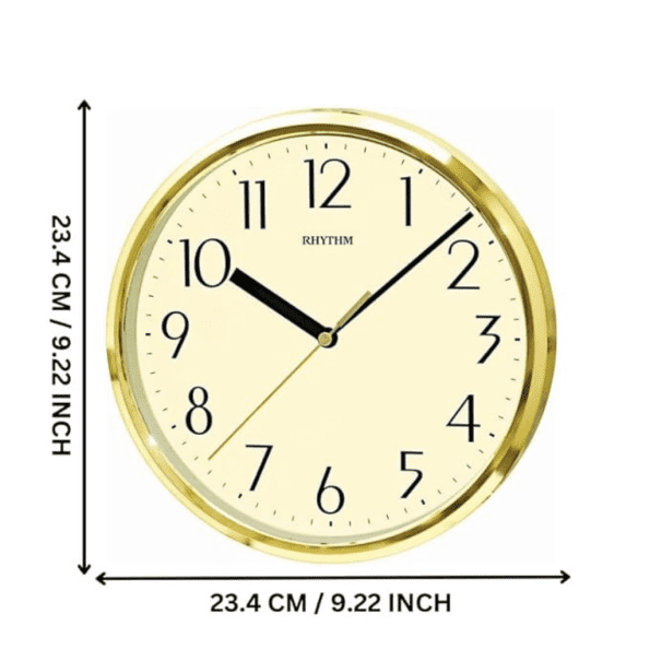 Rhythm Japanese Wall Clock 23cm- Golden CMG839AZ18 - Image 3