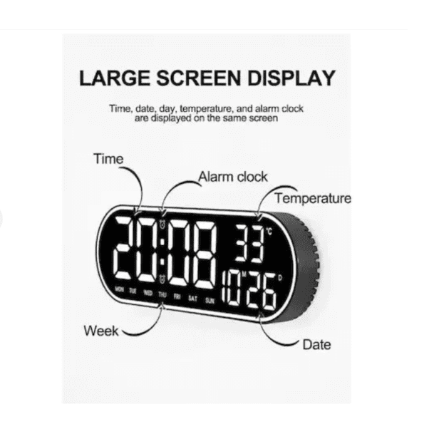 Digital LED Wall Clock with Remote Control - GH8021 - Image 3