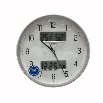 Rhythm Wall Clock Digital/Analog White - CFG728NR03
