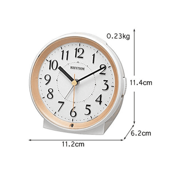 RHYTHM BEDSIDE CLOCK GOLD - 8RE669SR18 - Image 3