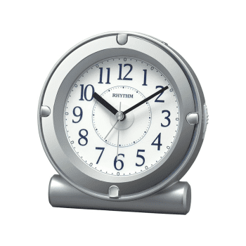 RHYTHM BEDSIDE CLOCK  SILVER - 8RE679SR19