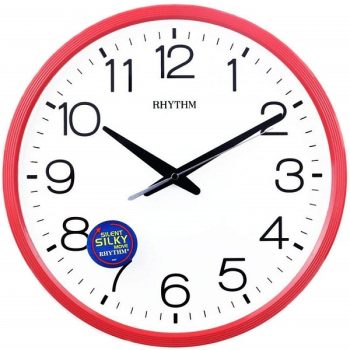 Rhythm Basic Plastic Wall Clock, Red CMG494NR01