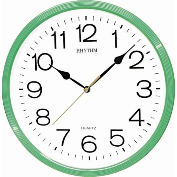 Rhythm White Dial Wall Clock GREEN CMG734NR05