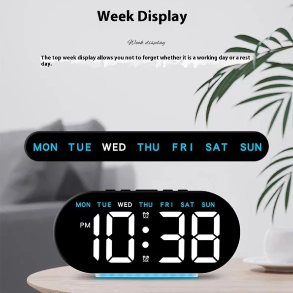 GH8035 Multifunctional LED Digital Alarm Clock  with Ambient Light - Image 3