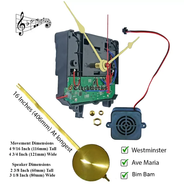 QU40 Westminster Chime-Pendulum Clock Movement