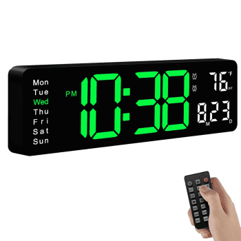Digital Wall Clock Large Display Digital Clock With Remote Control